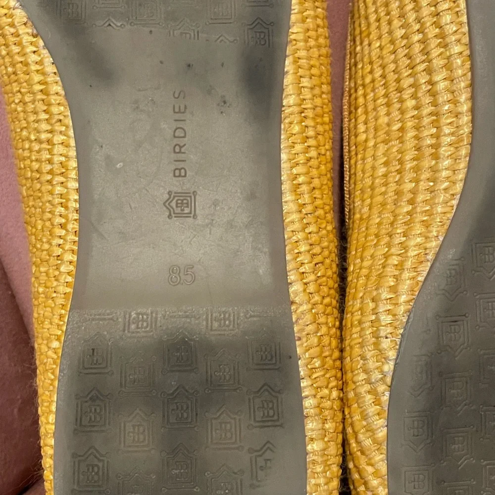 EUC Birdies The Starling Raffia Sunflower Woven Flats - Picture 5 of 5